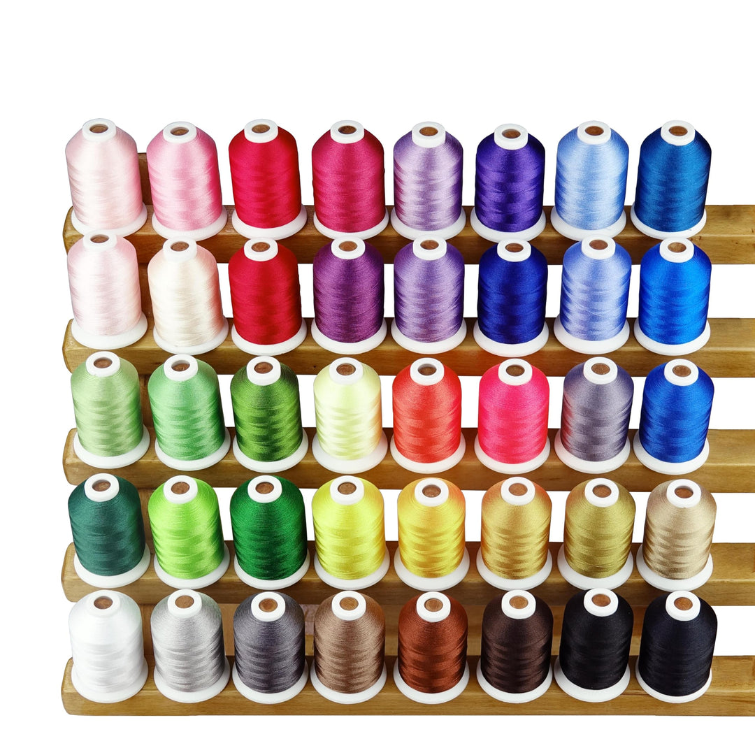 Simthread 40 Farben Polyester Stickgarn 500 Meter (550Y), für Babylock Janome Kenmore Singer Sticker