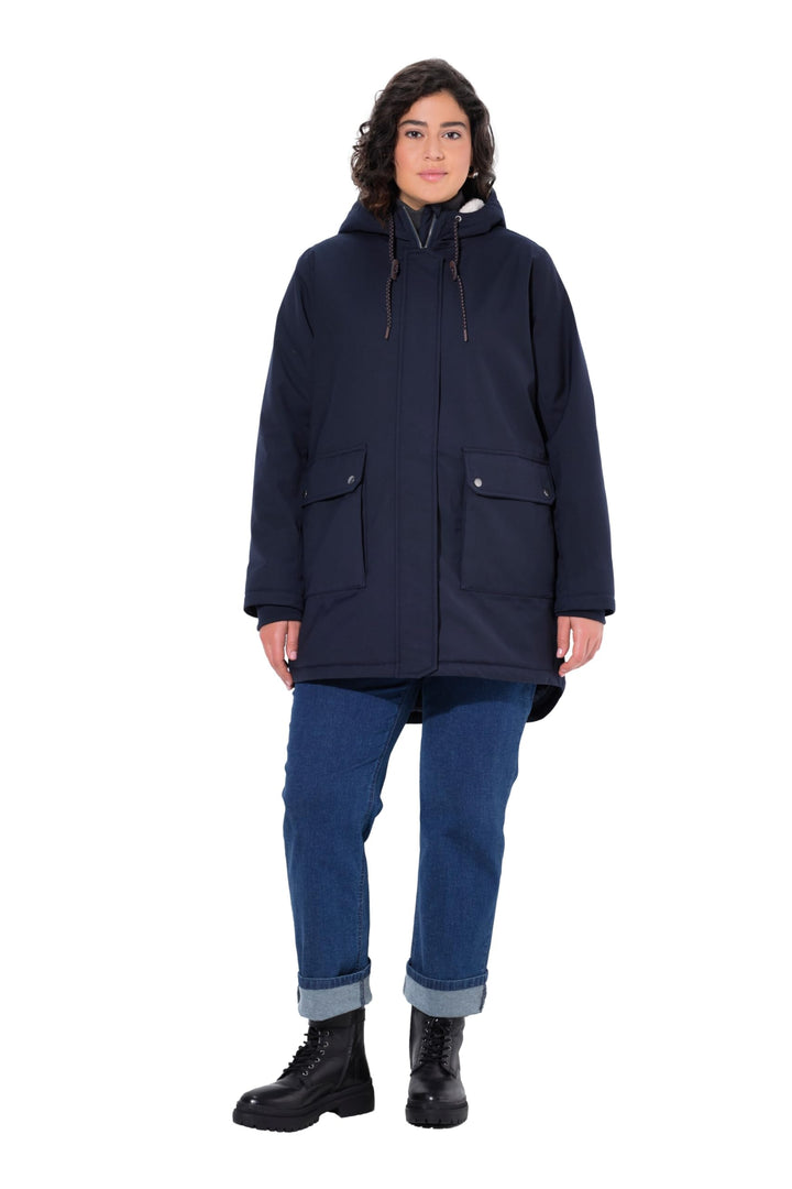 Ulla Popken Damen Hyprar Funktionsjacke mit Teddyfutter Jacken 58-60 marine, 58-60 marine
