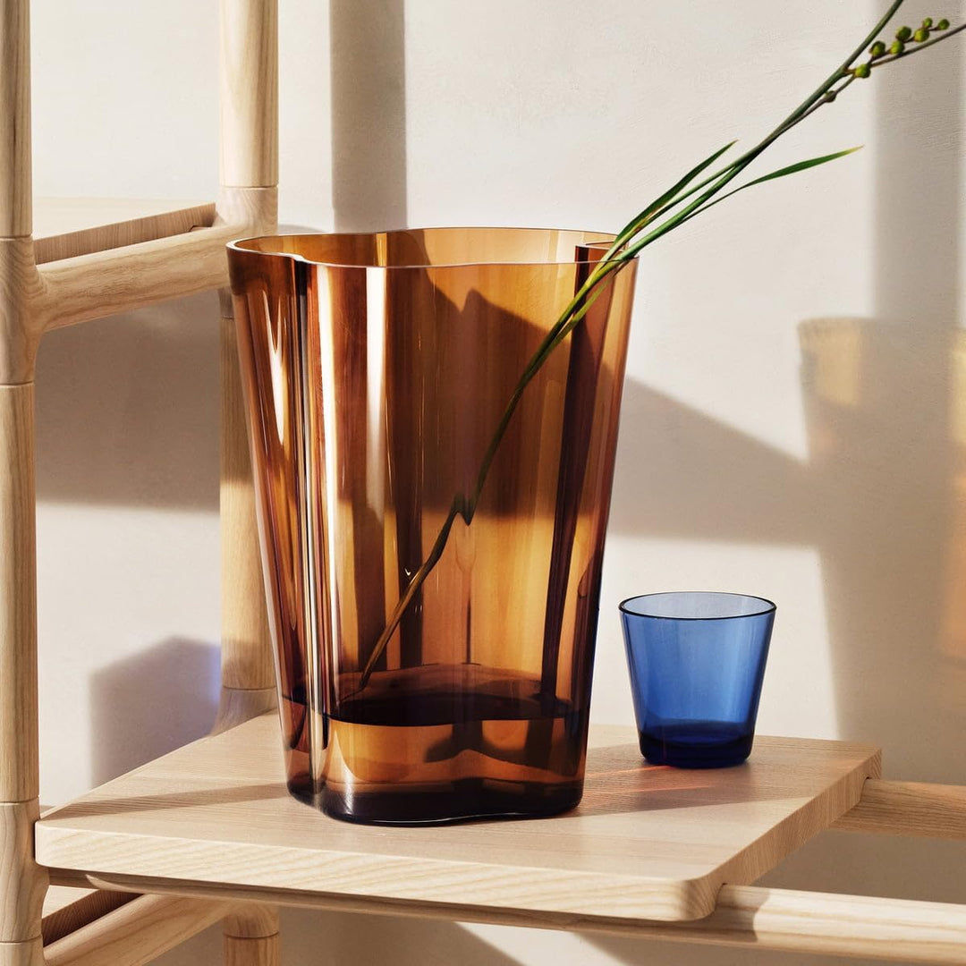 Iittala Aalto Vase Glas Kupferfarben, Masse: 17cm x 17cm x 25cm, 1007881 25cm Kupfer, 25cm Kupfer