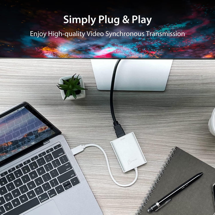 j5create USB 3.0 zu 4K HDMI Display-Adapter- USB 3.0 Typ-A Stecker | HDMI Buchse | 4K UHD | Auflösun