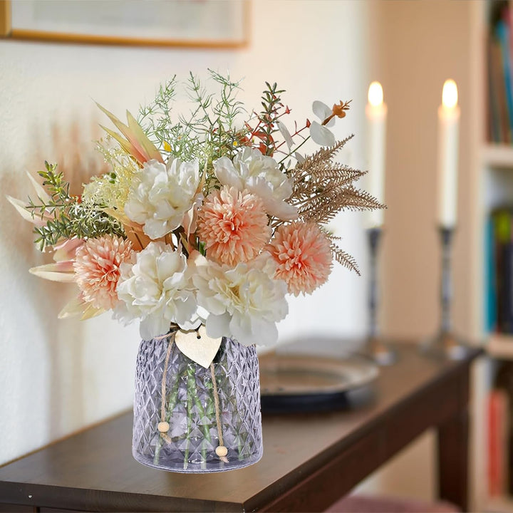 Silvotek Kunstblumen im Topf - Künstliche Blumen Tischdeko Wohnzimmer Künstliche Rosen, Deko Blumen