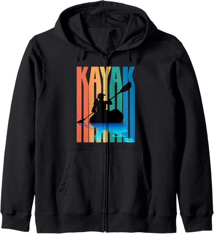 Kayaking Kayak Retro Art Canoe Kapuzenjacke