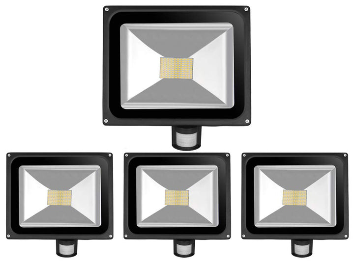 4pcs 80W LED SMD Strahler Fluter Aussen Flutlicht Strahler mit PIR Bewegungsmelder Fluter Wasserdich