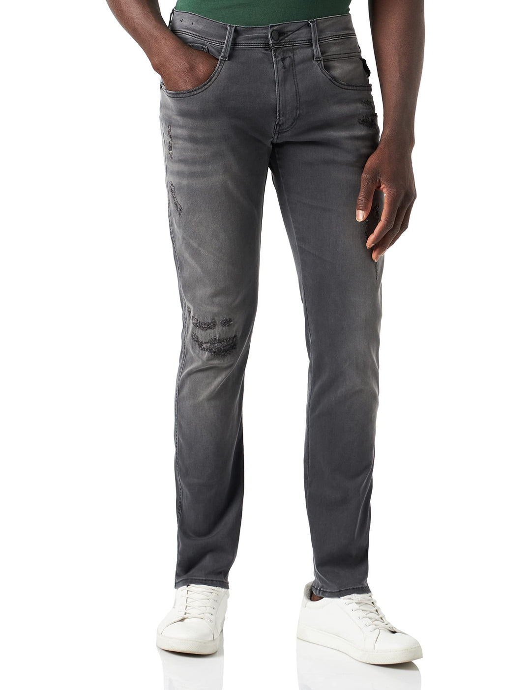 Replay Herren Jeans Anbass Hyperflex Re-Used Xlite 29W / 30L Grau (096 Medium Grey), 29W / 30L Grau