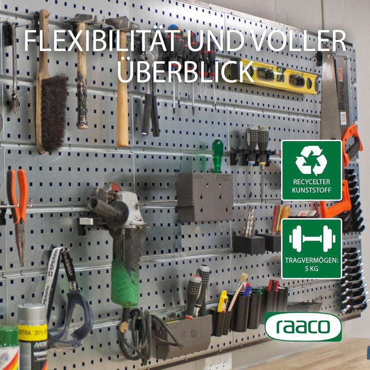 RAACO ToolFix Gross, Werkzeugkassette für Lochwand & Werkzeugwanden, 3,8 x 24,2 x 14 cm, mit Platz f