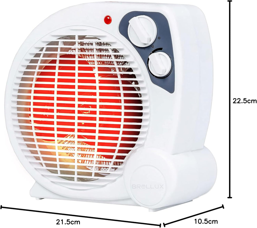 Brollux Elektroheizung 2000W mobiles Heizgerät FH3 Thermoventilator Heizlüfter Spiralheizkörper Heiz