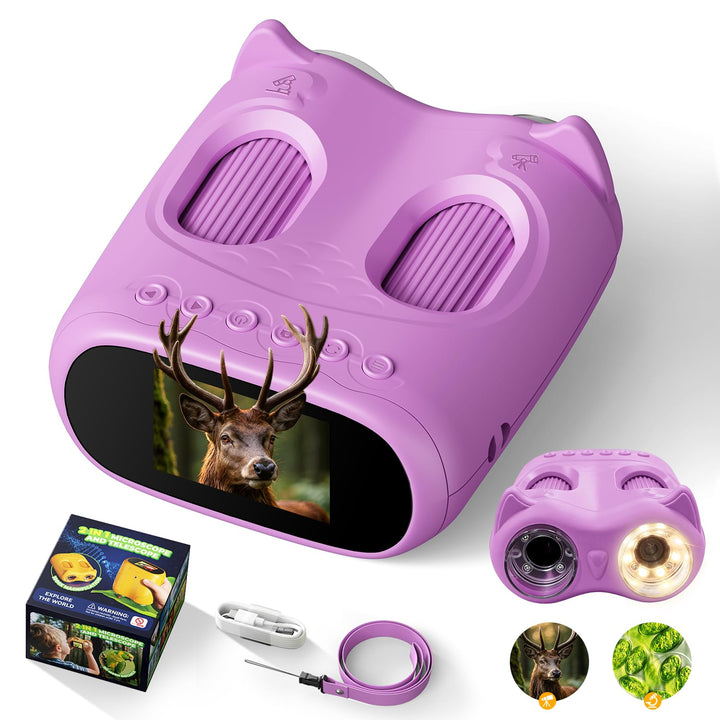 ARNSSIEN 2-in-1 digitales mikroskop für Kinder &amp; Teleskop,1000X Kinder mikroskop Outdoor,1080p Foto/