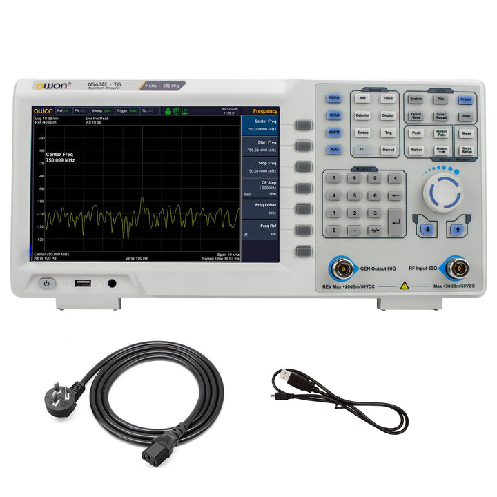 OWON XSA805-TG 9-Zoll-LCD-Spektrumanalysator mit Tracking-Generator, Frequenzbereich 9 kHz bis 500 M