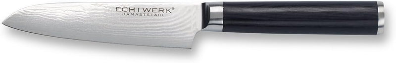 Echtwerk Damaszener Messer Set, 4-TLG, Kochmesser/Küchenmesser, kleines Santokumesser/ japanisches M