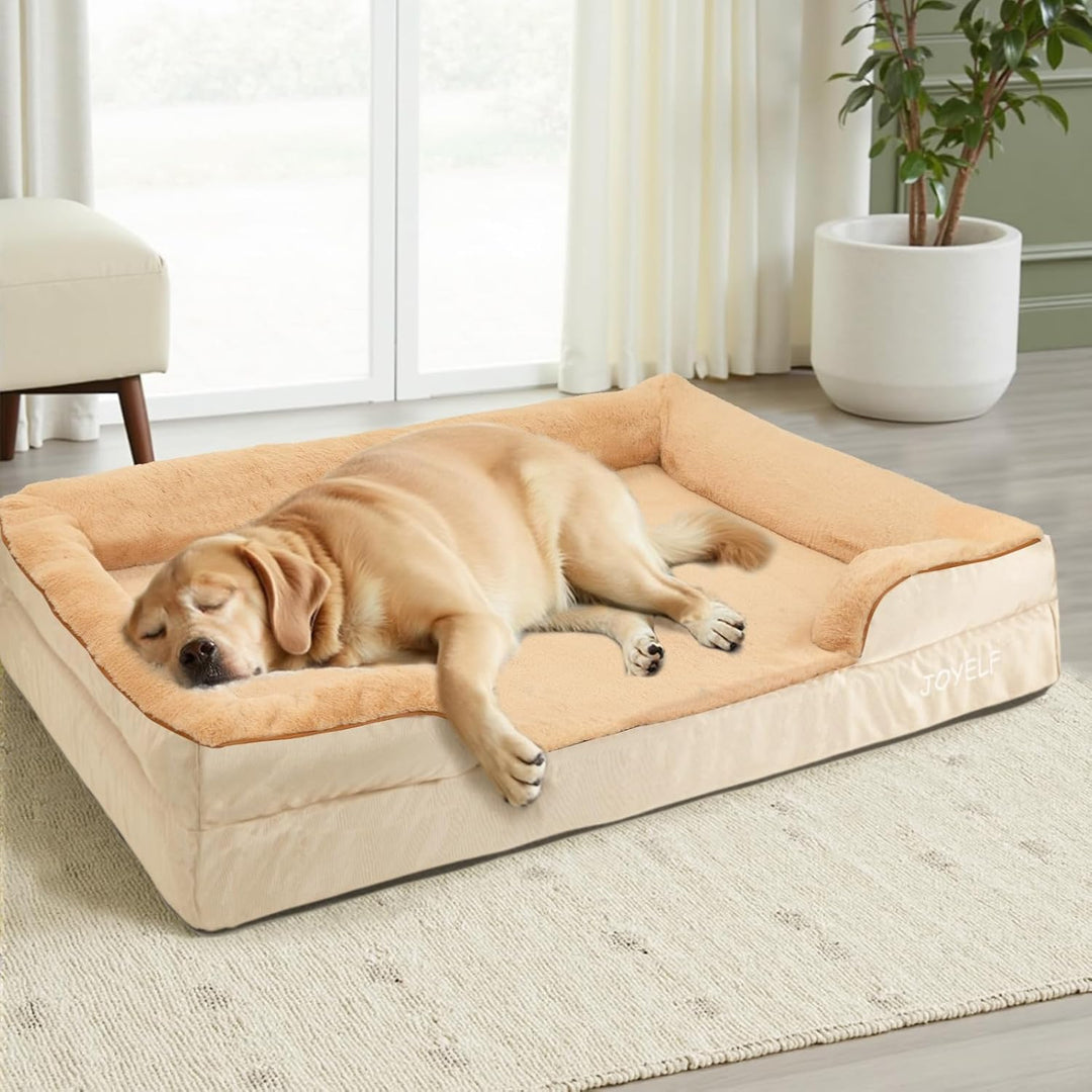 JOYELF Orthopädisches Hundebett für grosse Hunde, wasserdichtes Schaumstoffsofa mit abnehmbarem, was