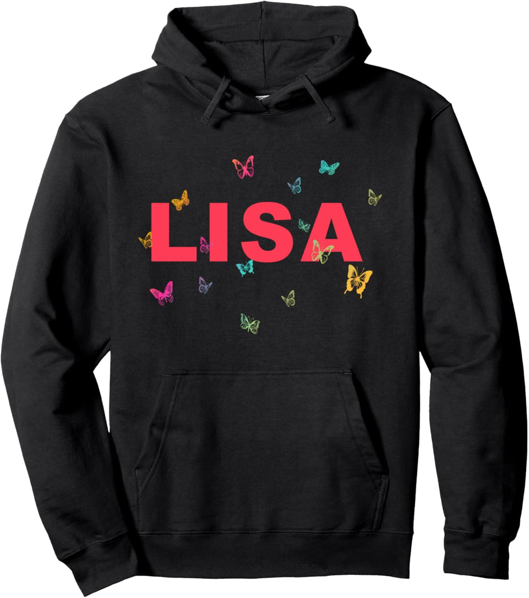 Lisa - Schöner Name mit Schmetterlingen Pullover Hoodie