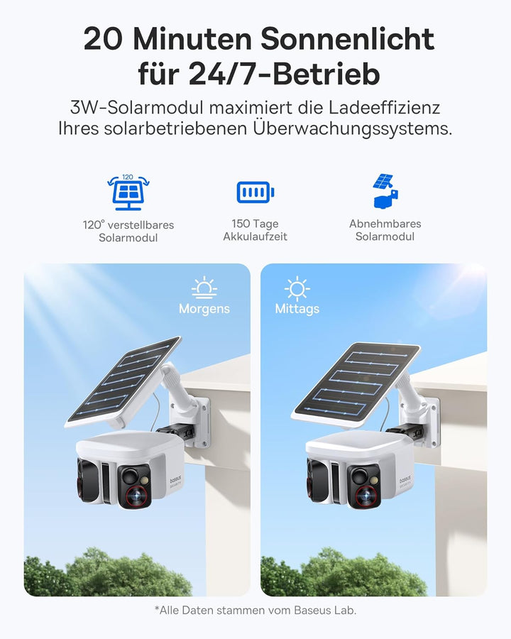 Baseus Security X1 Pro Überwachungskamera Aussen - ERSTE KI-Dual-Tracking Kamera, 300°-Überwachung,