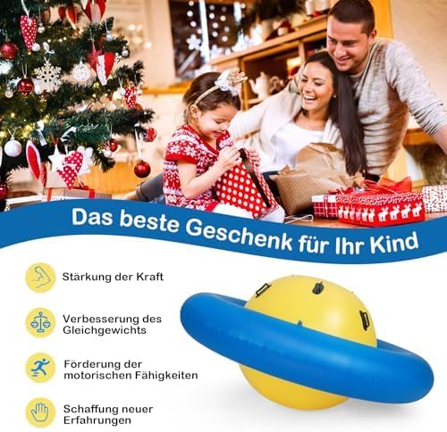 FANTASK Aufblasbare Kuppelwippe für Kinder, 223 cm grosse Kinderwippe zum Rollen, Neigen, Klettern &