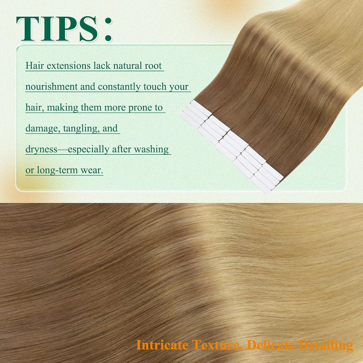 Easyouth Tape in Extensions Echthaar Tape in Extensions Goldbraun Mix Dunkelgolden Blond Tape in Ext