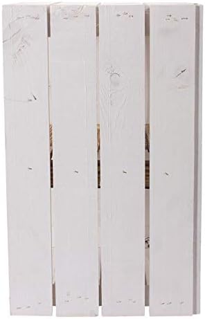 6er Set Neue weisse/Weisse Obstkiste mit Einlegeboden/Zwischenbrett in geflammt Quer 50cm x 40cm x 3