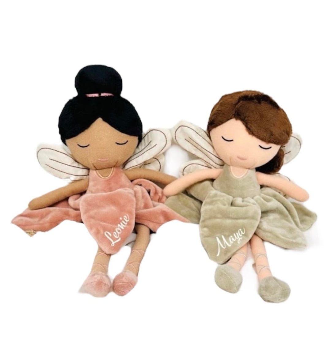 Kuscheltier Fee mit Name Personalisiert, Geschenk zur Geburt, Geschenk zur Taufe, Geschenk für 2 Jäh