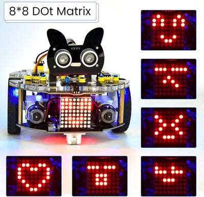 KEYESTUDIO Raspberry Pi Pico Robot Car Kit, Pi Pico Starter Kit, MicroPython C+, App-Steuerung, inkl
