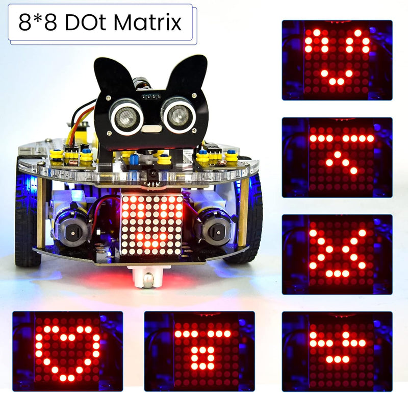 KEYESTUDIO Raspberry Pi Pico Robot Car Kit, Pi Pico Starter Kit, MicroPython C+, App-Steuerung, inkl
