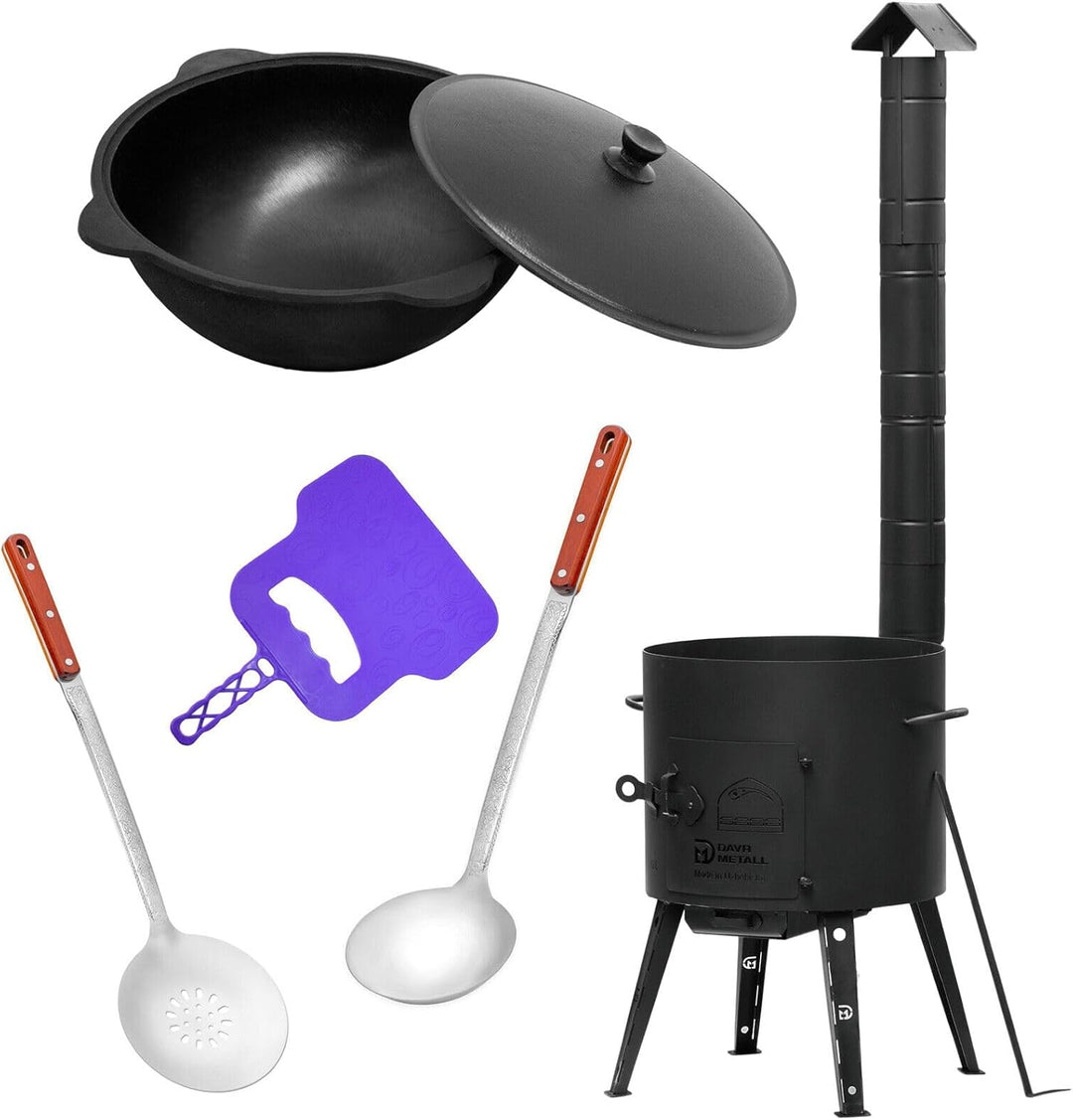 Ø44 Uchag 2mm stahl Utschak mit Abzugsrohr 16L Kazan Rund Grillfächer Schaumkelle Suppenkelle Utscha