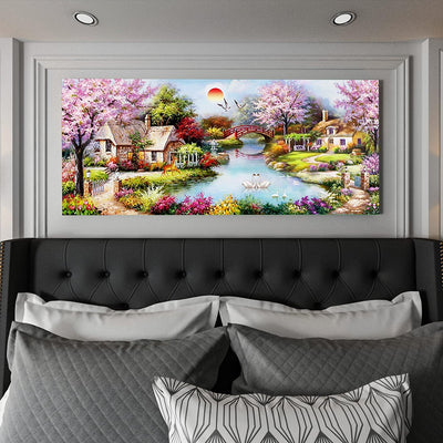 5D DIY Diamant Painting Bilder Gross Malerei Kit Sonne Landschaft Diamond Painting Stickerei Mosaik