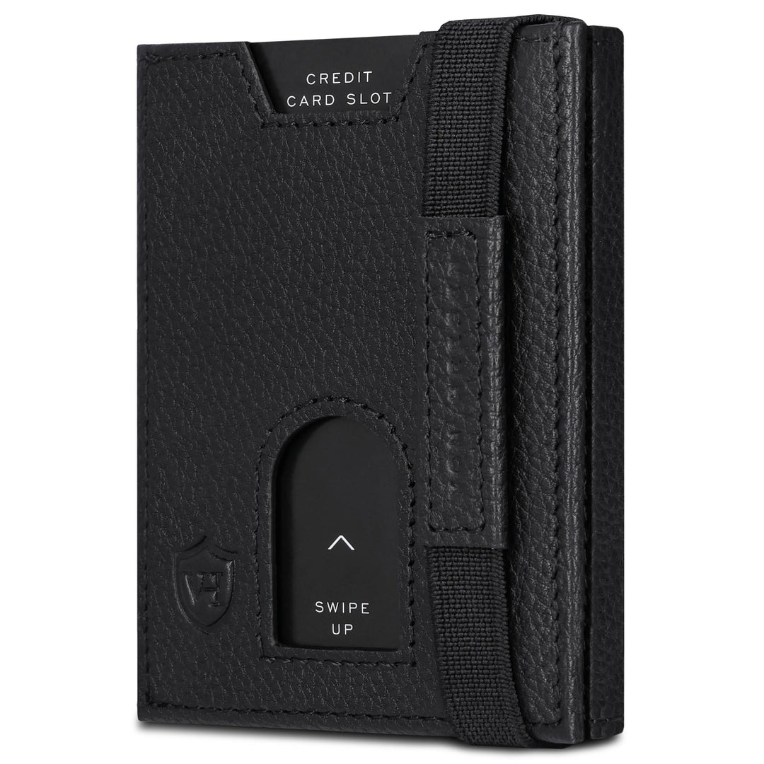 VON HEESEN Slim Wallet mit Münzfach &amp; RFID-Schutz - Leder Geldbeutel - Mini Geldbörse für Herren und