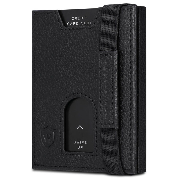 VON HEESEN Slim Wallet mit XL Münzfach &amp; RFID-Schutz - Leder Geldbeutel - Mini Geldbörse für Herren