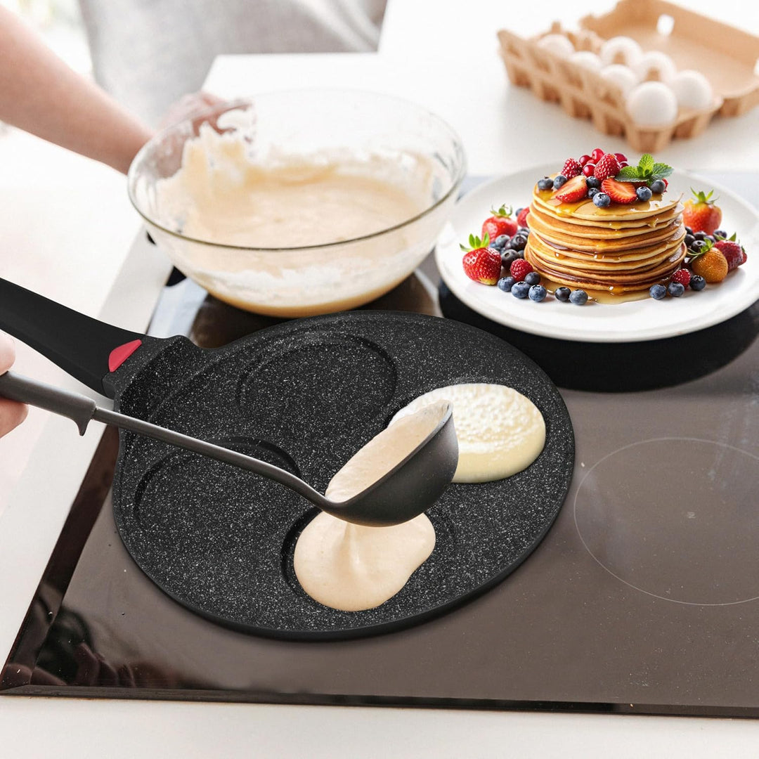 Pancake Fried Egg Pan Diameter 27 cm with Greblon Ceramics Coating Induction Ceramic Gas Electric 4