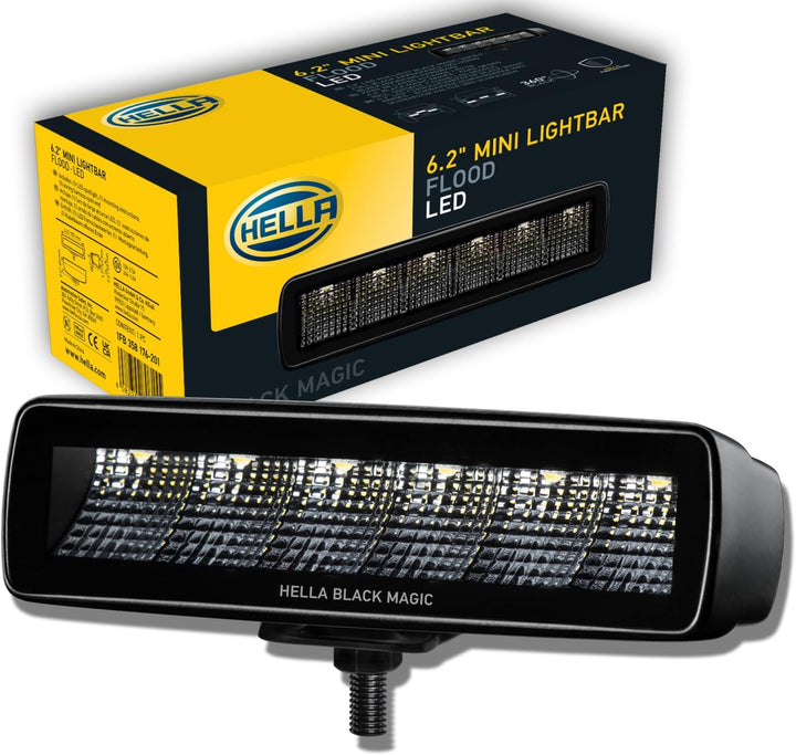HELLA 1FB 358 176-201 LED-Fernscheinwerfer - Black Magic Mini Lightbar 6.2" - 12/24V - Anbau - Kabel