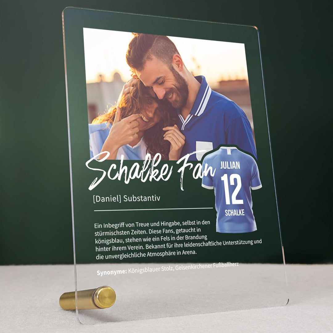 Schalke Geschenk personalisiert - Acryl Geschenk - Definition: Schalke Fan - Schalke Fanartikel, Sch