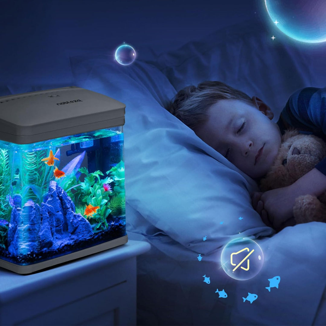Nobleza - Nano-Fischtank-Aquarium mit LED-Leuchten & Filtersystem, tropischeAquarien, 14 Liter, Weis