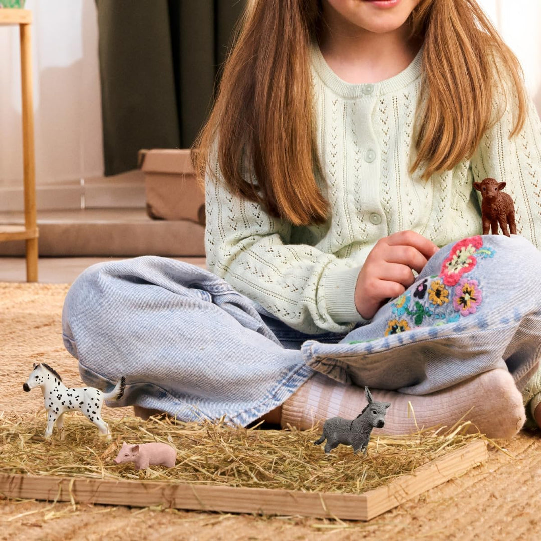 schleich Farm World | Bauernhof Babys 42740 | ab 3 Jahren | 4 Teile | Bauernhof Tiere Set aus Esel,