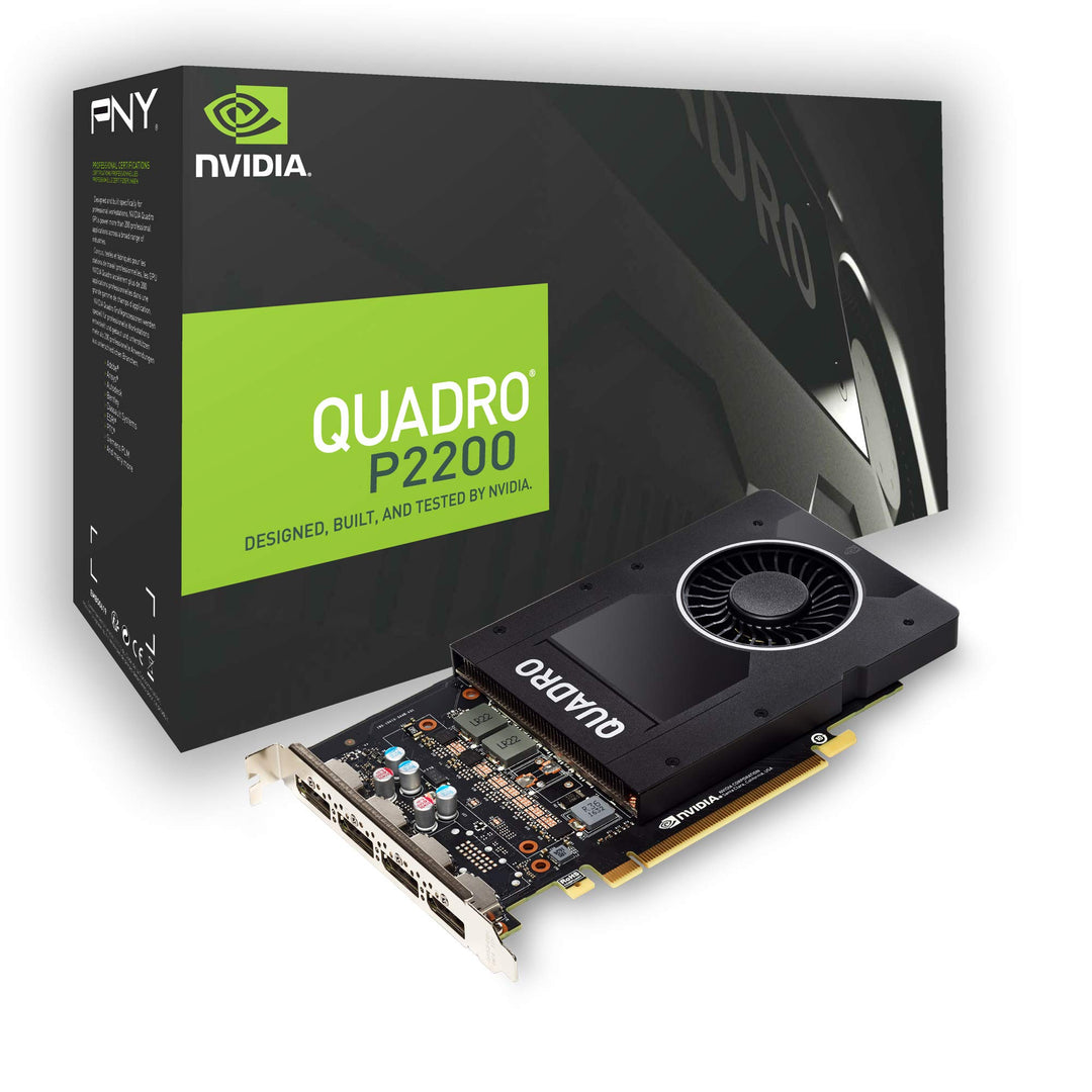 PNY Quadro P2200 Professional Grafikkarte 5GB GDDR5 PCI Express 3.0 x16, Single Slot, 4x DisplayPort