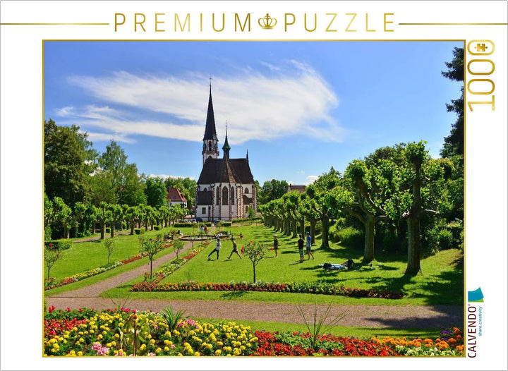 CALVENDO Puzzle Stadtgarten mit Kirche St. Bonifatius 1000 Teile Lege-Grösse 64 x 48 cm Foto-Puzzle