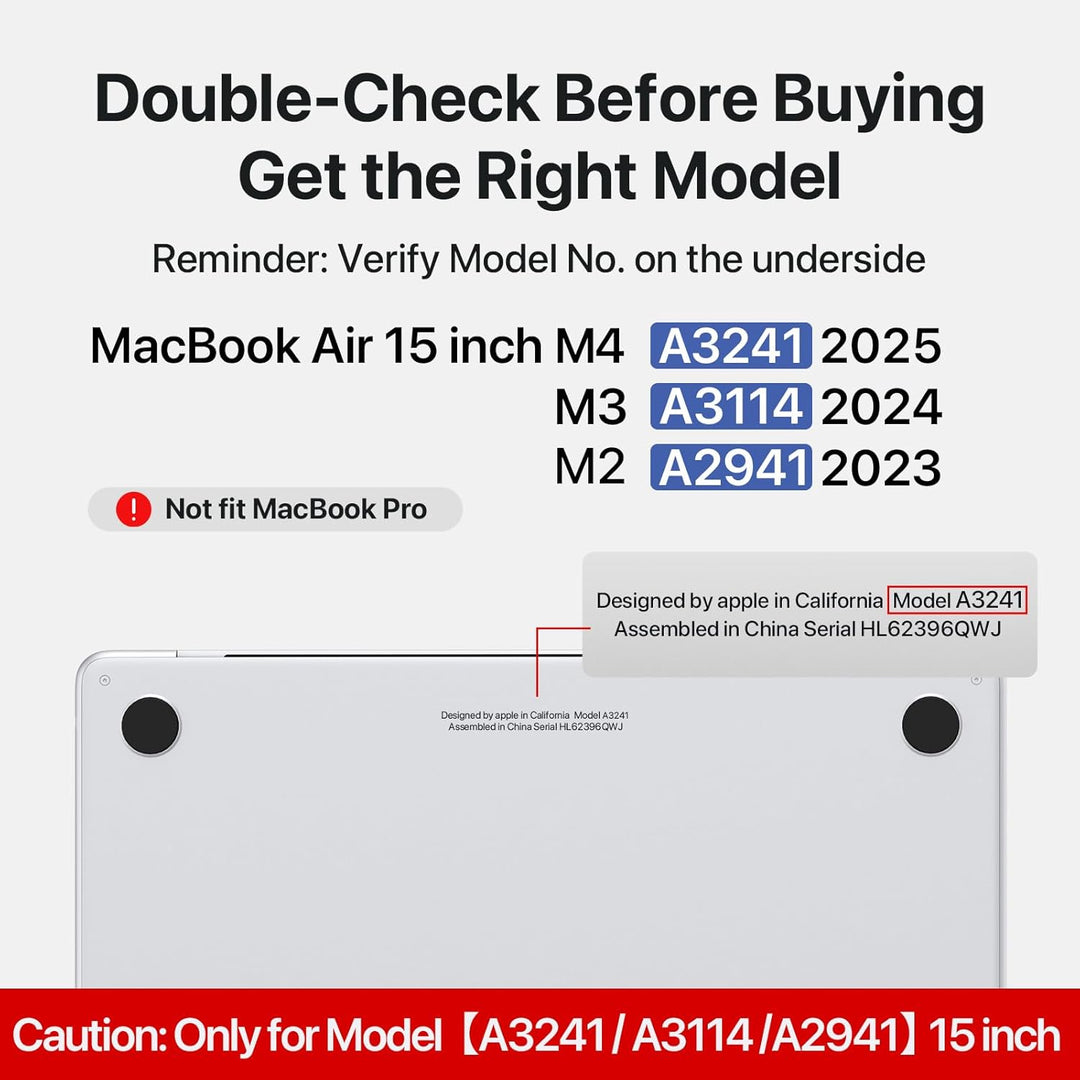 Soonjet für MacBook Air 15 Zoll Hülle M2 2023 Neu A2941 [Genau Wie Original-MacBook] [Nr.1 Ultradünn