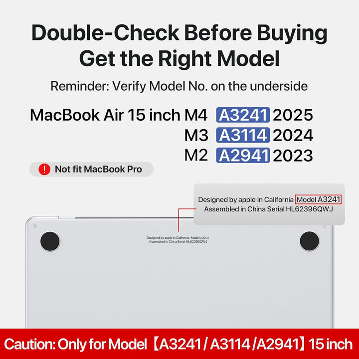 Soonjet für MacBook Air 15 Zoll Hülle M2 2023 Neu A2941 [Genau Wie Original-MacBook] [Nr.1 Ultradünn