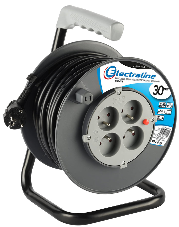 Electraline Kabeltrommel Basteln Schwarz, schwarz, 20867017G 30 M, 30 M