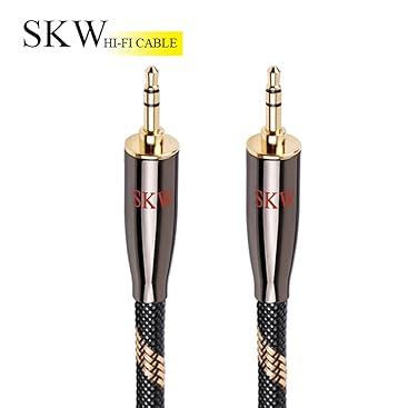 SKW Audiophiles AUX Kabel, 3.5mm Klinkenkabel mit 6mm Stereo Audiokabel für Subwoofer, Heimkino und