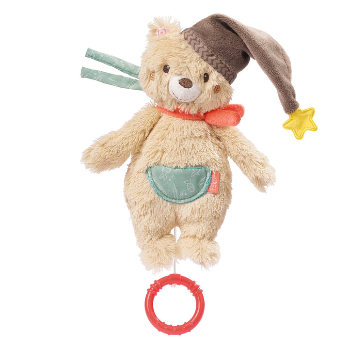 Fehn 060119 Mini-Spieluhr Bär – Aufzieh-Spieluhr mit herausnehmbarem Spielwerk – Melodie Brahms Wieg