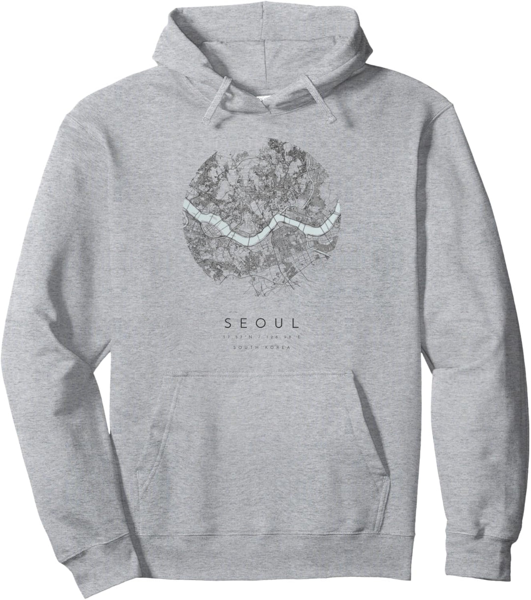 Seoul Südkorea Koordinaten Karte Heimatstadt Pullover Hoodie