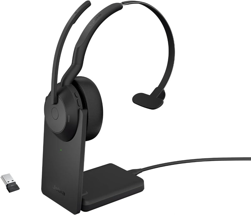 Jabra Evolve2 55 - schnurloses Mono-Headset mit Ladestation und Jabra Air Comfort - Mikrofone mit Ge