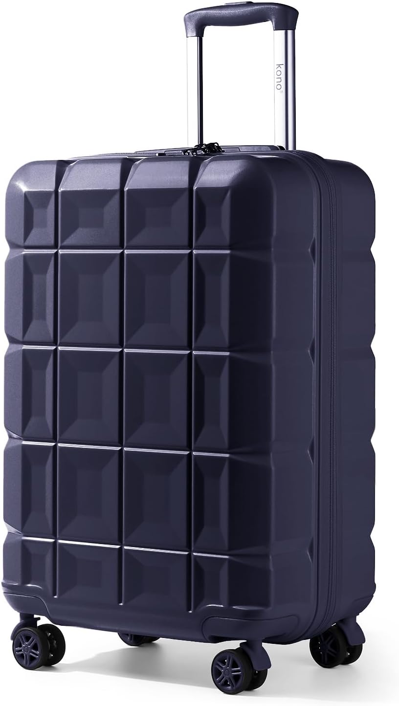 KONO Handgepäck Koffer Trolley Handgepäck 54cm Zwillingsrollen ABS Hartschalenkoffer Reisekoffer mit