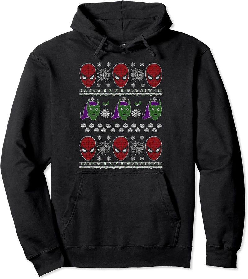 Marvel Spider-Man And Green Goblin Holiday Pattern Pullover Hoodie