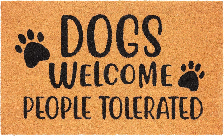BRUBAKER Fussmatte für Aussen und Innen - Dogs Welcome People Tolerated - 45 x 75 cm Hunde Schmutzfa
