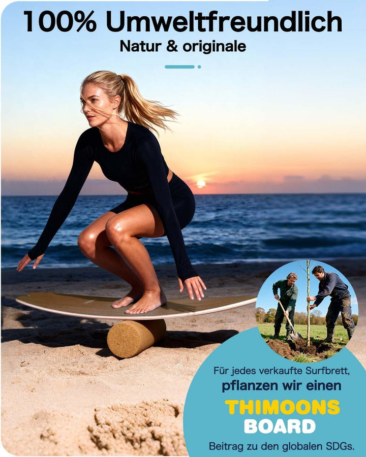 Balance Board Erwachsene | Rutschfeste Oberfläche & Rocker Shape | Surf Balanceboards für Surf Core-
