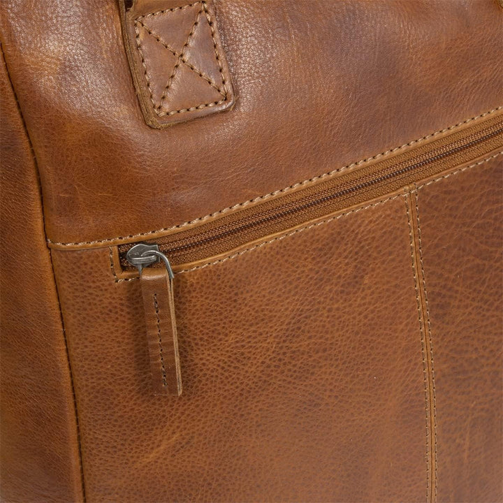 Mustang Memphis Leder Umhängetasche Shopper Cognac