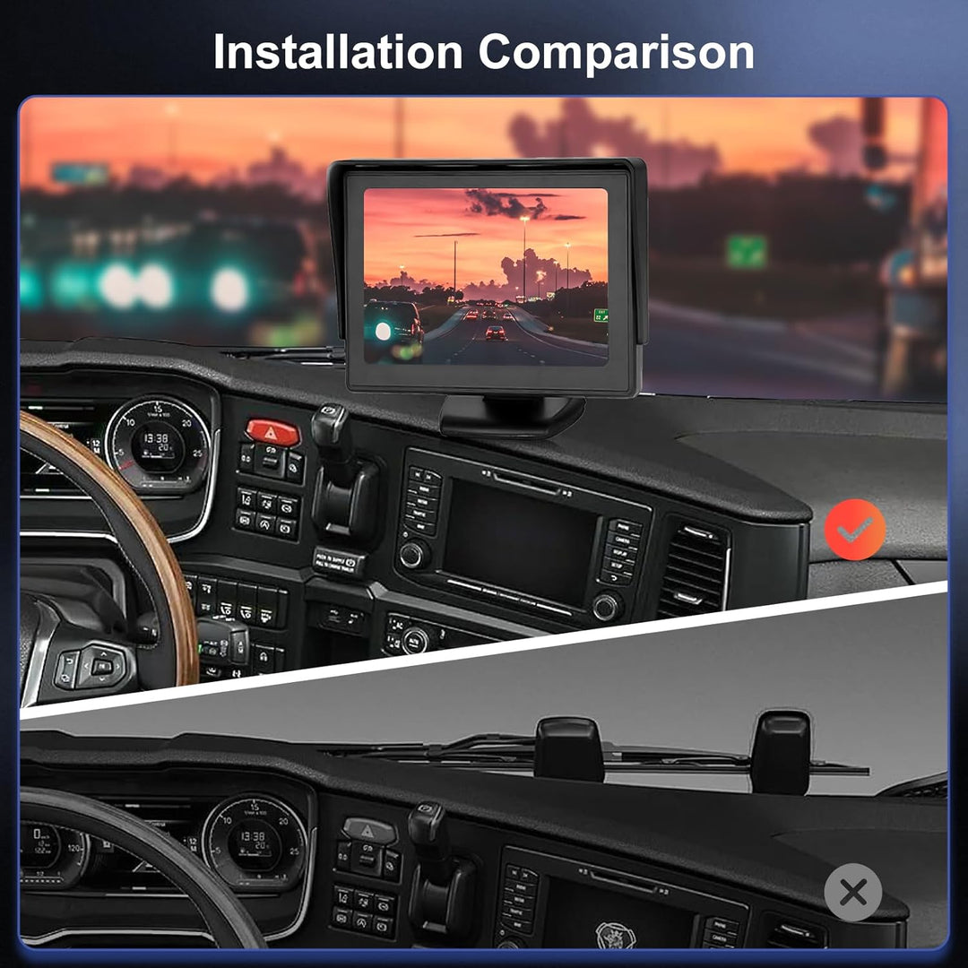 Rimoody Rückfahrkamera Auto Rückansicht mit Nachtsicht 12 LED Wasserdicht Rückfahrsystem 4.3 LCD Mon