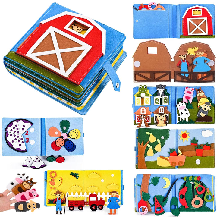 Quiet Book ab 1 Jahr, Montessori Stille Buch mit,Feinmotorik & Farben Lernen,Stilles Buch für Reisen