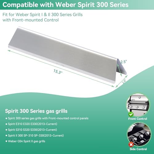 69787 Brenner & 7636 Flavorizer Bar für Weber Spirit 300 Spirit E310 S310 E320 S320 E330 S330 (Mit F
