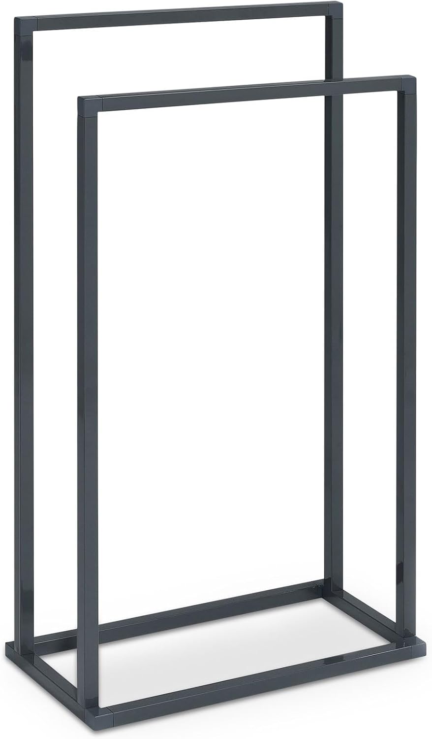 Handtuchhalter MAILO mit 2 Stangen, Grau - Handtuchständer aus Metall, Badetuchhalter freistehend un