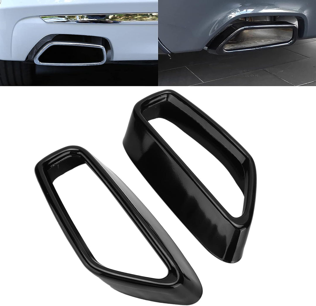 g30 endrohr auspuffblende schwarz cover Auspuff Endrohrblenden, 2 Stück Auspuff Endrohrblenden Gloss